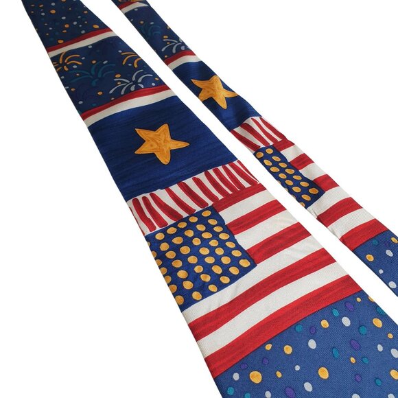 Save The Children Patriotic Neck Tie With Stars Stripes Design Cherie Vintage - Picture 2 of 6
